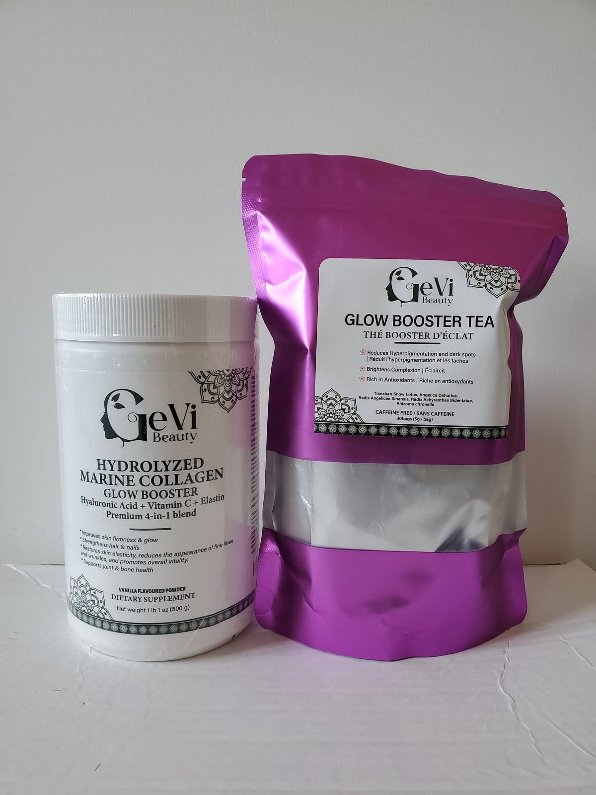 Glow Booster Combo- Hydrolyzed Marine Collagen Powder + tea
