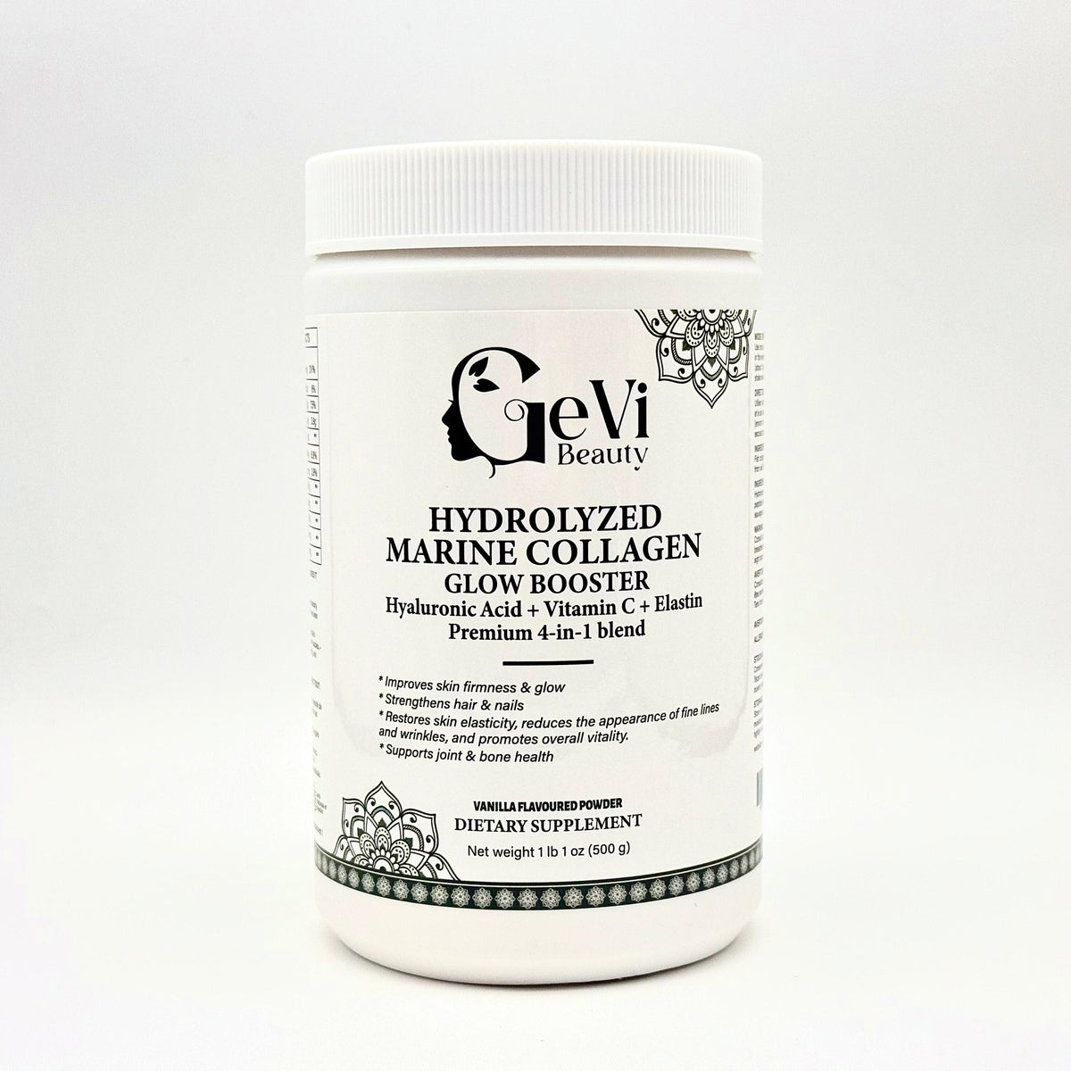 Hydrolyzed Marine Collagen 500g (Vanilla Flavoured) (3 month supply)