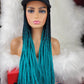 Satin Lined Braided Hat Wig (1b/Green) - GeVi Beauty 